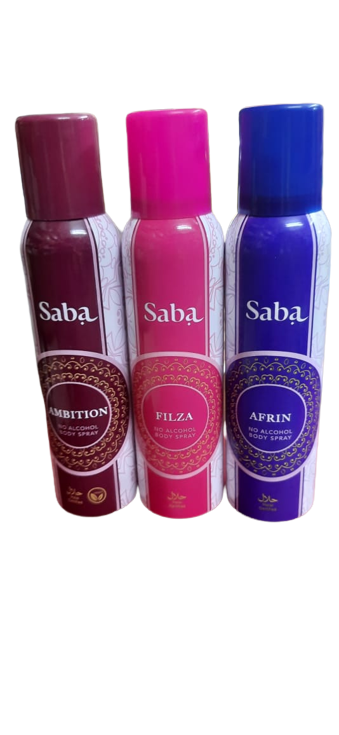 Saba Ambition Deodorant - No Alcohol Body Spray, Halal Certified, For Women, 150 mlBuy 2 get 1 Free