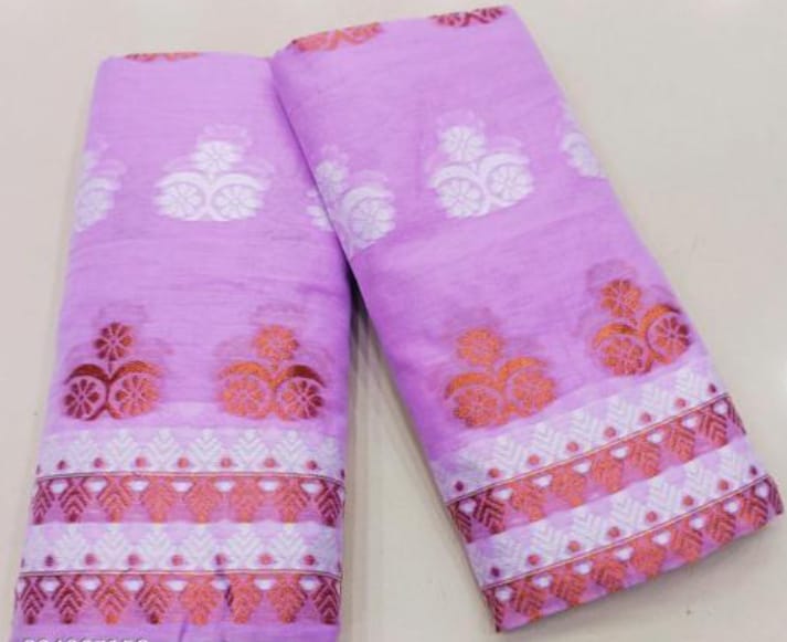 Self Design, Woven Tant Pure Cotton Assamese Saree