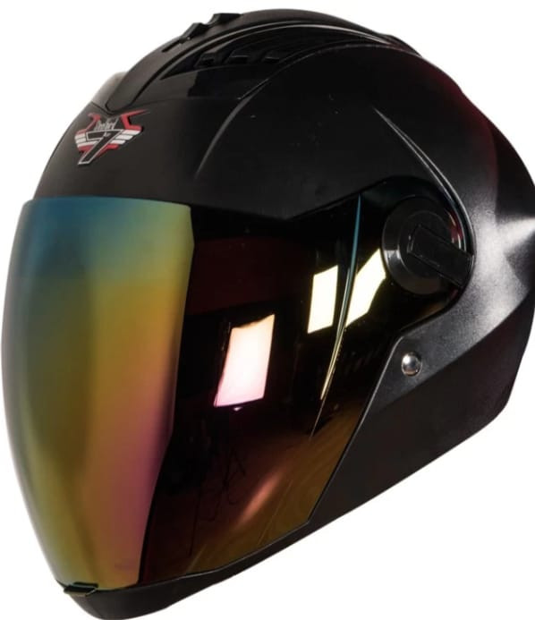 Steelbird SBA-1 7 Wings Full Face ABS Shell Matt Finish Helmet with Rainbow Visor