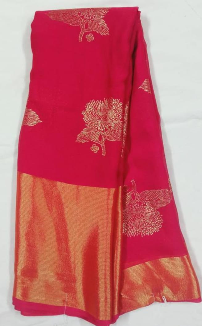 Women's Kanjivaram Soft Silk Banarasi Saree With Blouse Piece