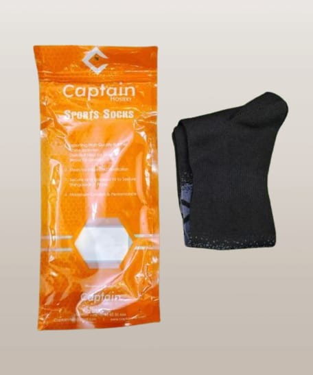 Captain Sport Socks Of Black And Grey Of Free Size