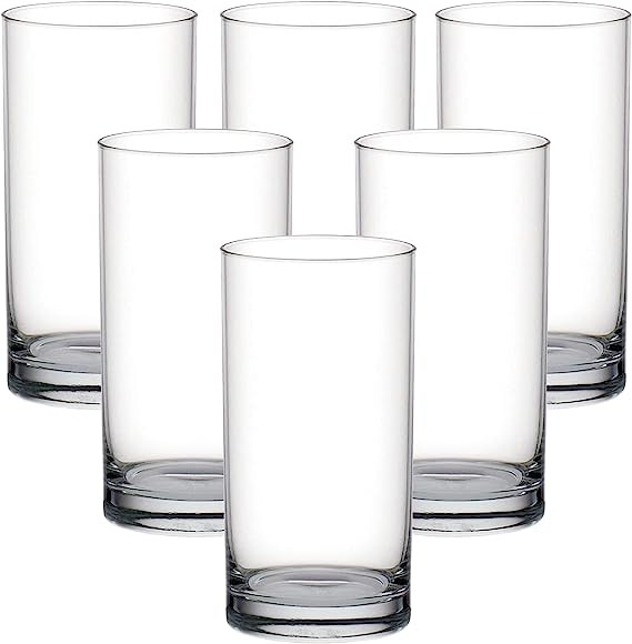 Ocean Drink Tumbler  Fin Line Hi Ball Glass 280 ml , Clear ,B01210, 6 Pc Set