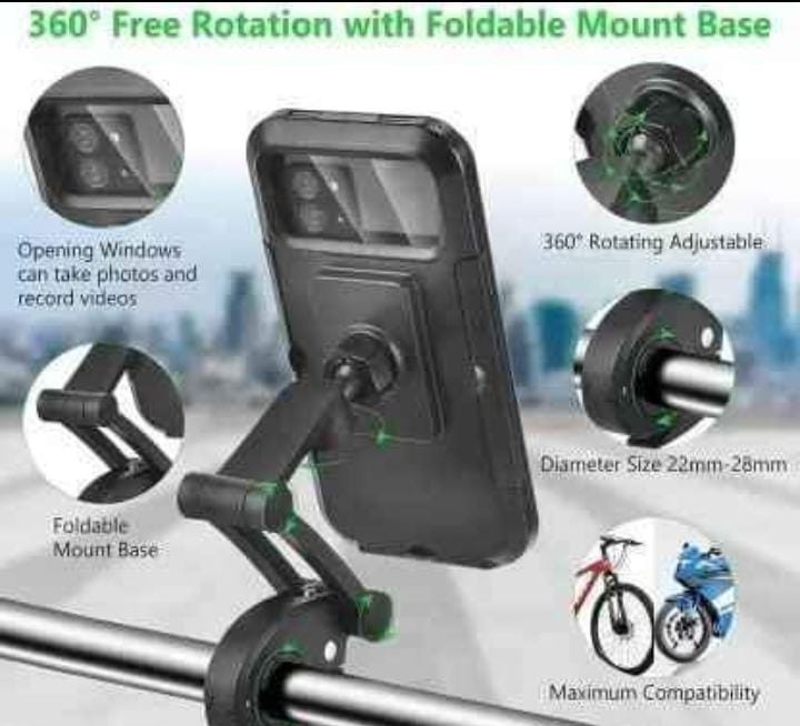Universal 360 Rotation Waterproof Mount For Bicycle,Scooty and Bike