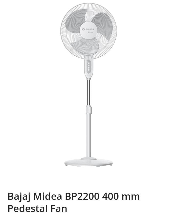 BAJAJ Midea BP-2200 400 mm 3 Blade Pedestal Fan