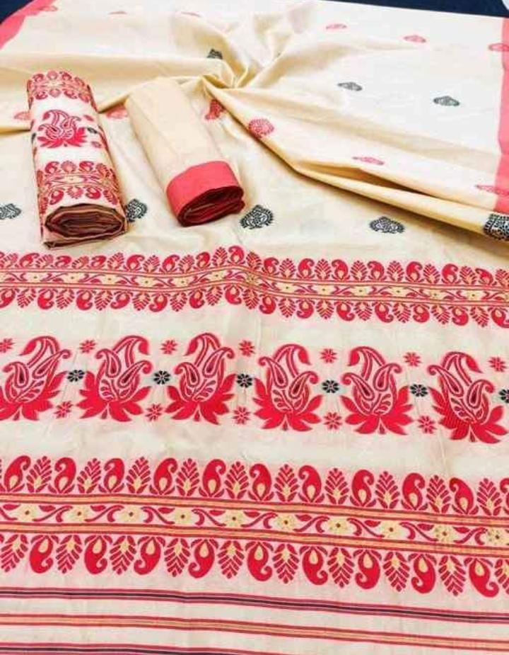 Assamese Mekhla Sador  Saree With Blouse