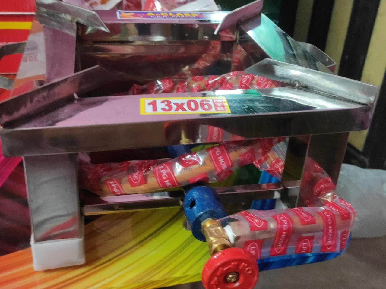 SS Mota 13*6 Bhatti Single Gas Stove