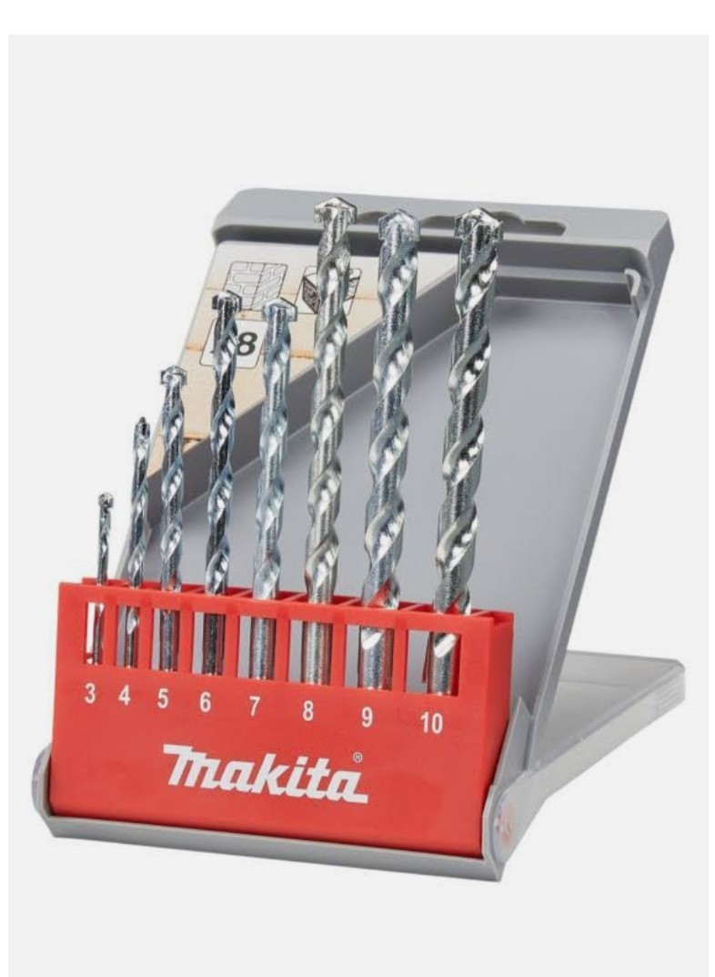 Makita Masonry Drill Bit For Brick 8pc Set (3, 4,5,6,7,8,9,10mm)